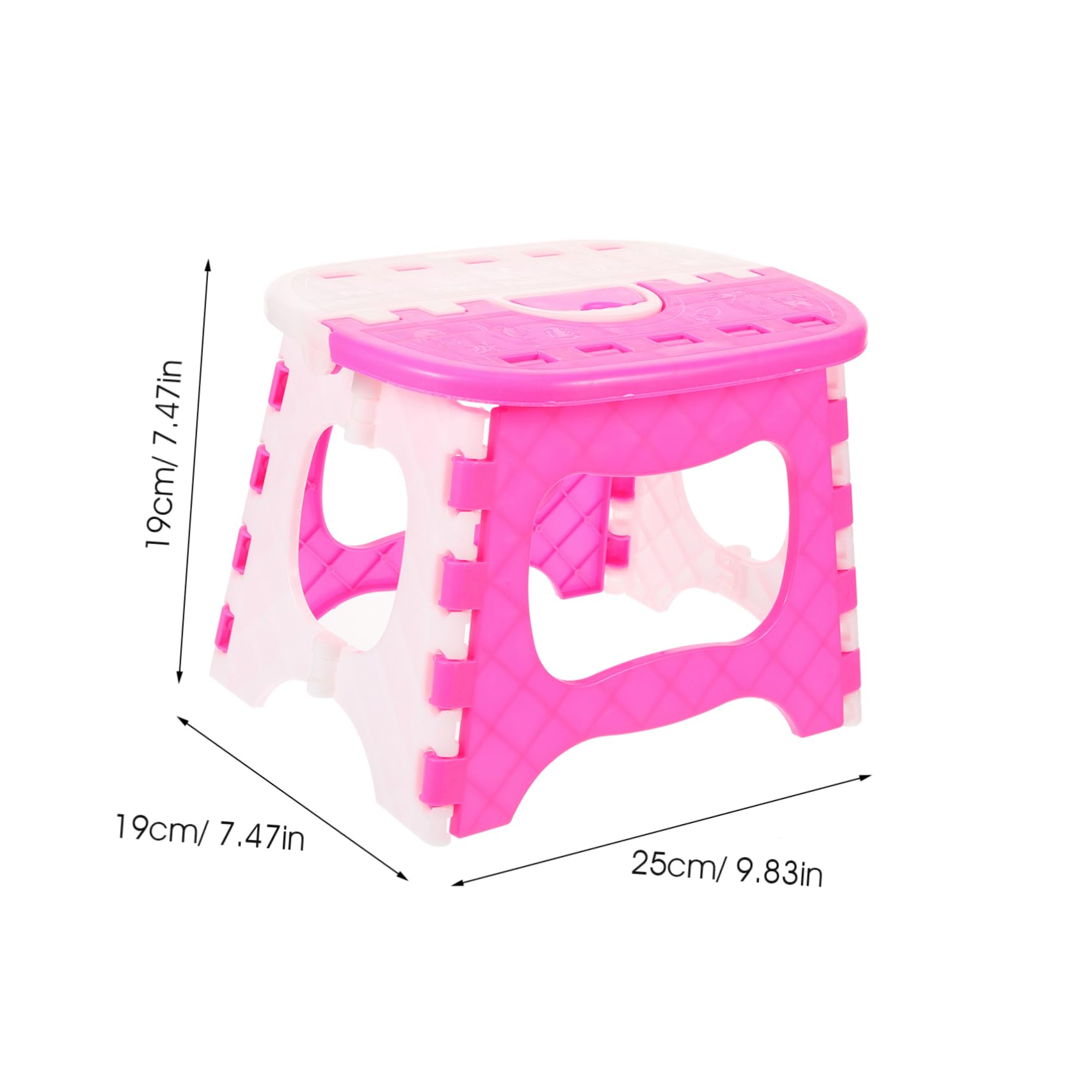 BUTIFULSIC Portable Pink Folding Stool for Kids Folding Step Stool Handle Home Garden Accessory