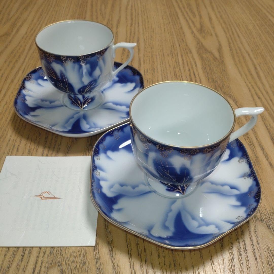 Amazon | 深川製磁 牡丹金ミル 高台コーヒー碗皿 カップソーサー 2客 