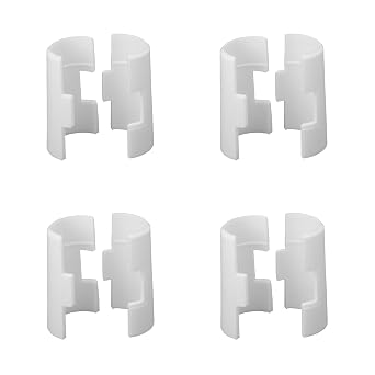 METRO 9985 Replacement Plastic Split Sleeves - Pack of 4 Wire Shelf Clips for Super Erecta Industrial Wire Shelving - White
