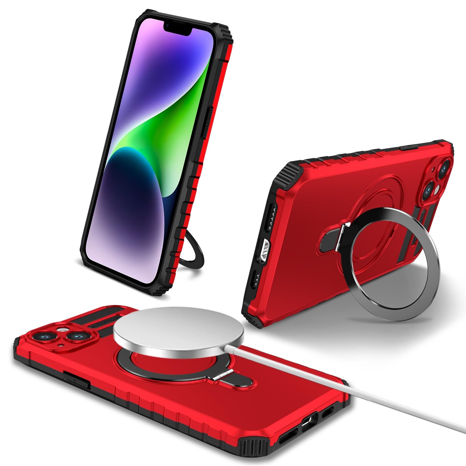 Coque arrière compatible avec iPhone 14 avec support magnétique - 8