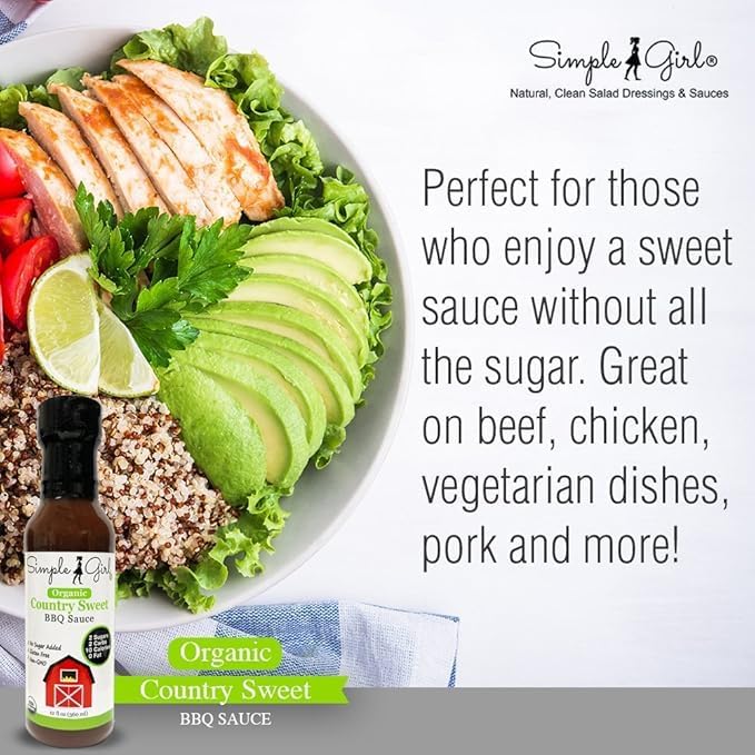 Organic BBQ Sauce - Carolina, Country Sweet, Southern Blend - Organic, Gluten Free, Vegan, Paleo, Keto, Diet Friendly - 12oz 3 Pack