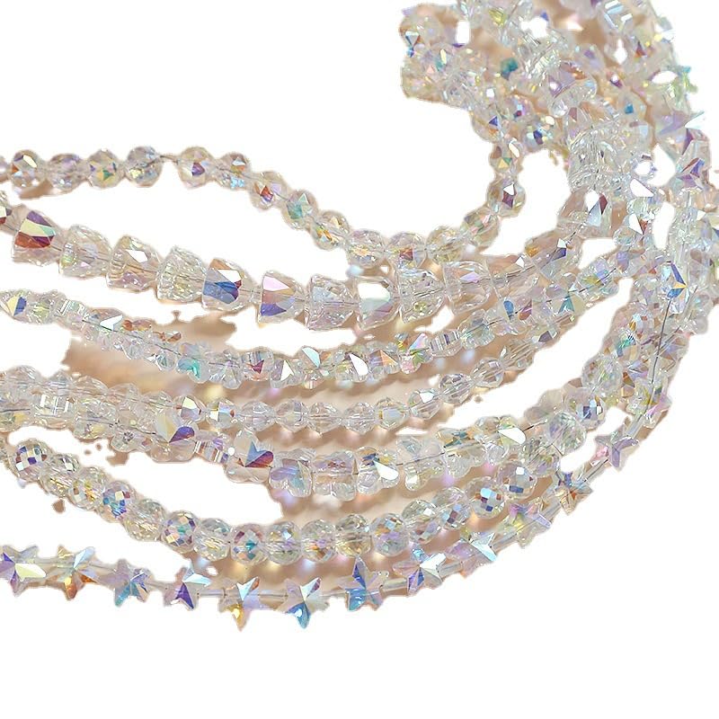 ONURTH 10/6mm 60-110 Uds. Cuentas de Cristal tridimensionales de Estrella de Mariposa para Hacer joyería, Pulsera, Pendientes, Cuentas de Cristal DIY para Manualidades