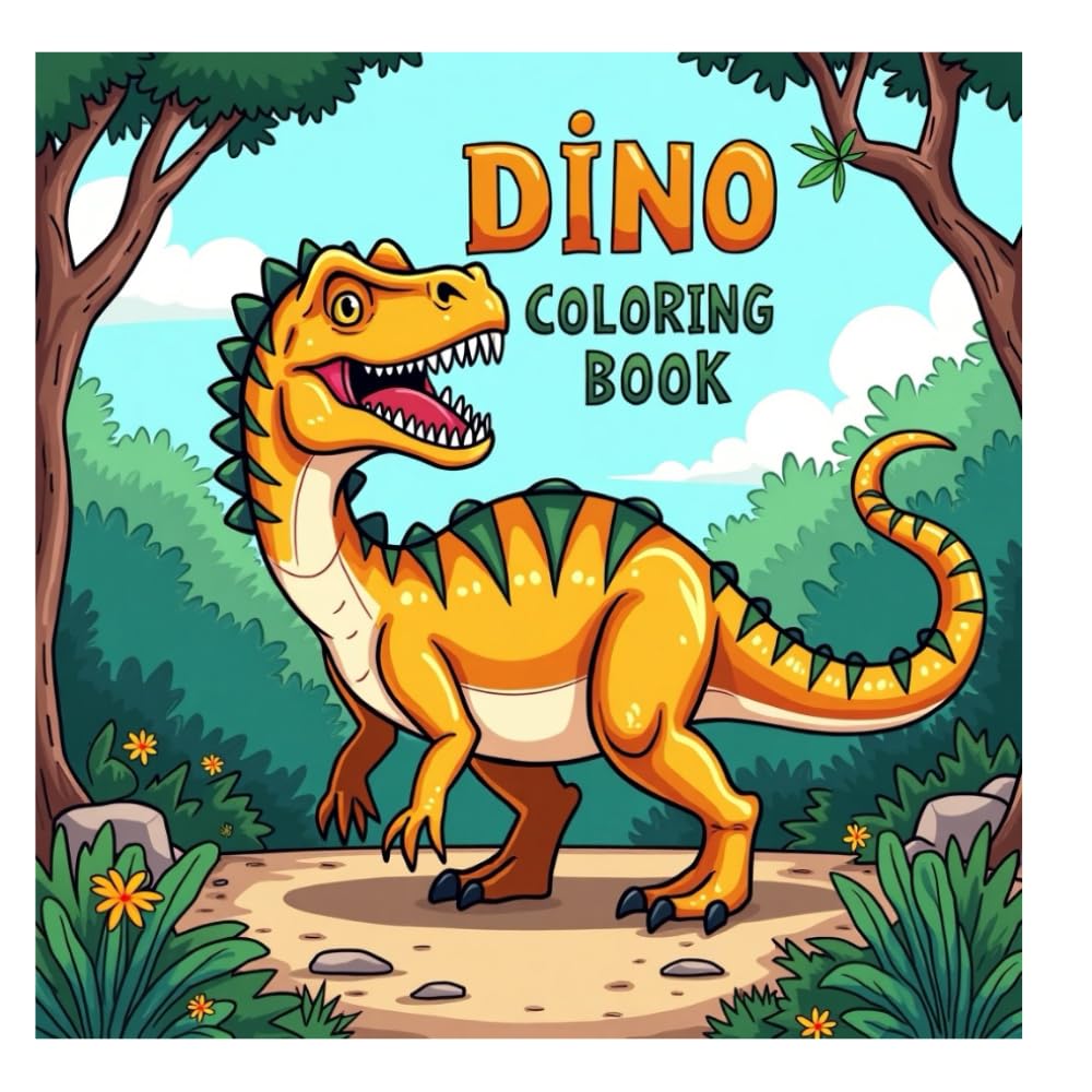 Dino Coloring Adventure: Fun & Relaxing Dinosaur Coloring Book for Kids and Adults