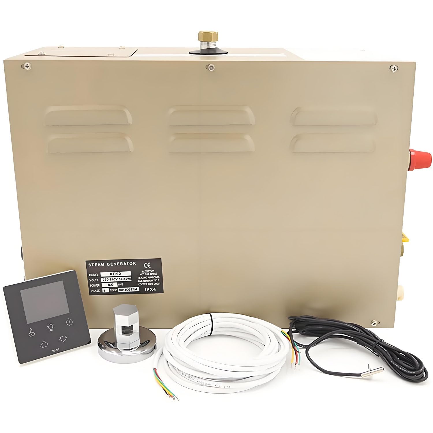 GLBMXDD Steam Shower Generator Kit,3kw-12kw Sauna Room Steam Engine, Aromatherapy Steam Head, Self-draining System, LCD Controller, for Home Commercial Sauna/Shower/Bath/SPA 4.5KW