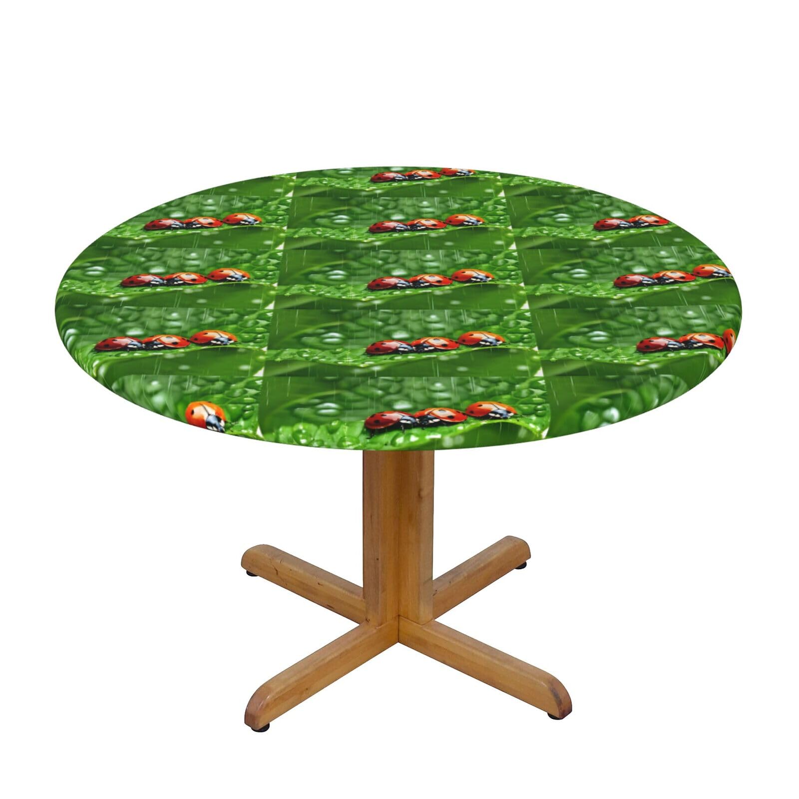 Nappe ronde ajustée élastique pour table de 114 à 127 cm en polyester imperméable