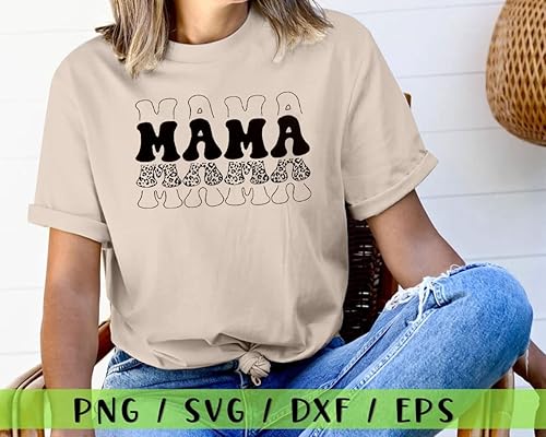 Vista 3 de Camiseta con estampado de letra de mamá para mujer Blessed Mama, camisa de manga corta gráfica, camiseta casual