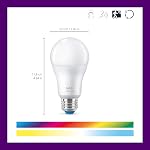 WiZ LED Ampoules de lumière intelligentes, Sunset to Sunrise Automation + Détection des mouvements + Contrôle avec la voix ou l'application, pleine couleur A19 60W 800LM E26 Intérieur, Matière compatible - paquet de 6