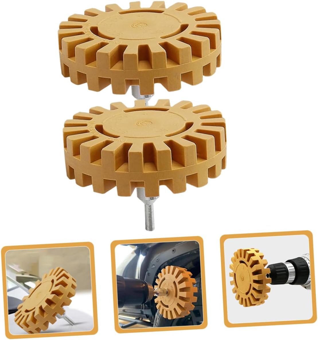 ULTECHNOVO 2Pcs Glue Remover Wheel Gear Shaped Decal Eraser for Sticker Removal Efficient Adhesive Paint Removal Tool Durable Design User Friendly Operation