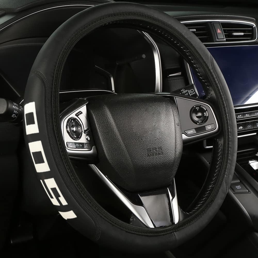 Leather Steering Wheel Cover Compatible with Dodge RAM 1500 Universal Size (1500)