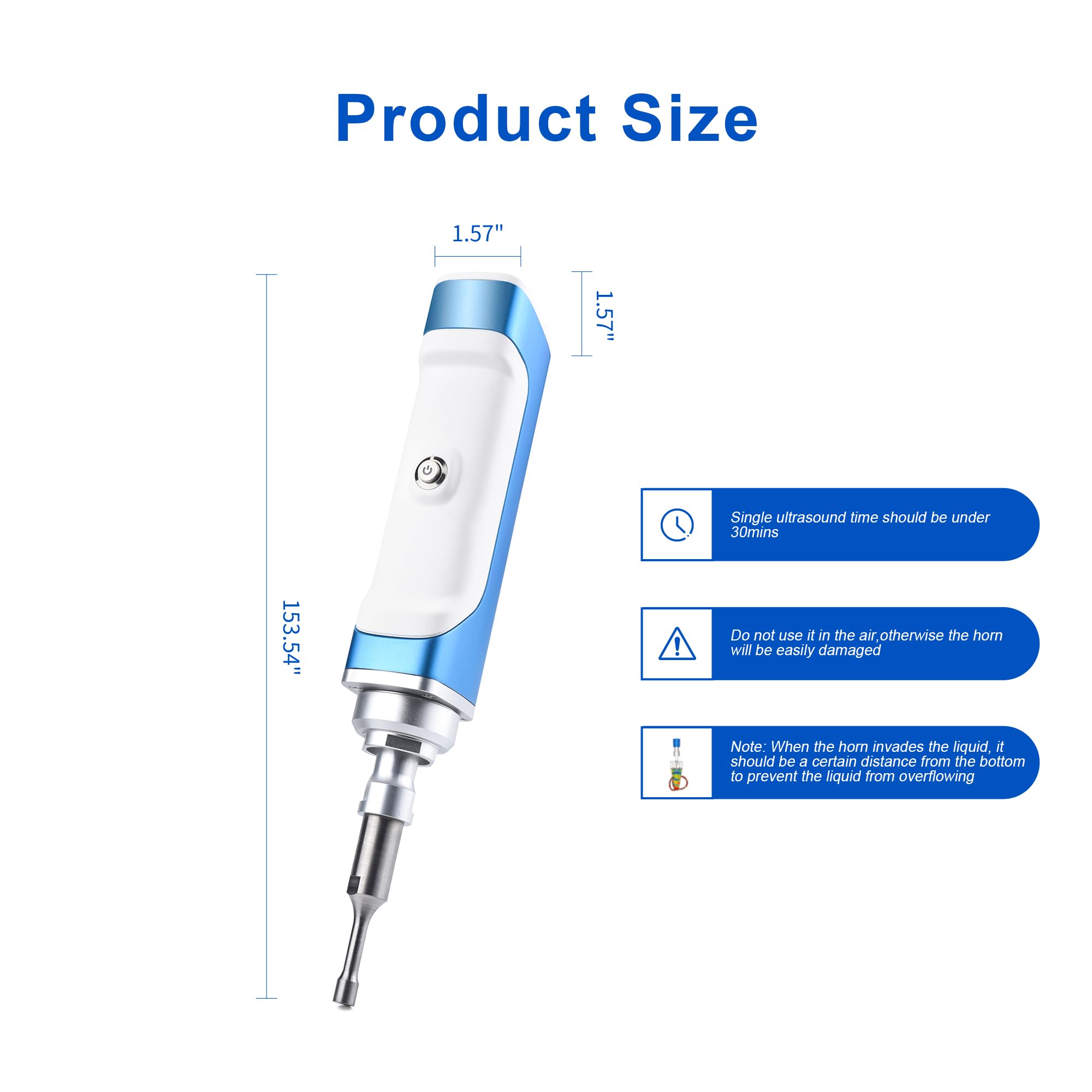 +UXI Homogeneizador ultrasónico de mano de laboratorio Mini disruptor de células Sonicator Procesador ultrasónico peso ligero 7~100W 100~230V (0.1-300ml (diámetro 8mm))
