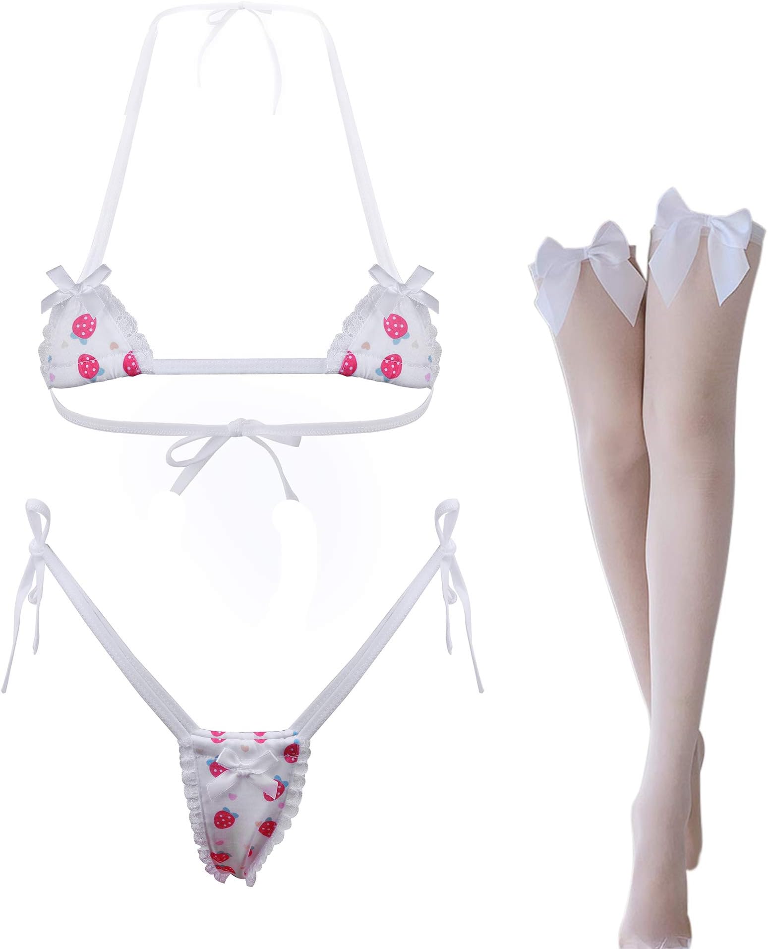 Sexy Cute Anime Lingerie for Women Kawaii Bra and Panty Set Japanese Cosplay Bikini Underwear