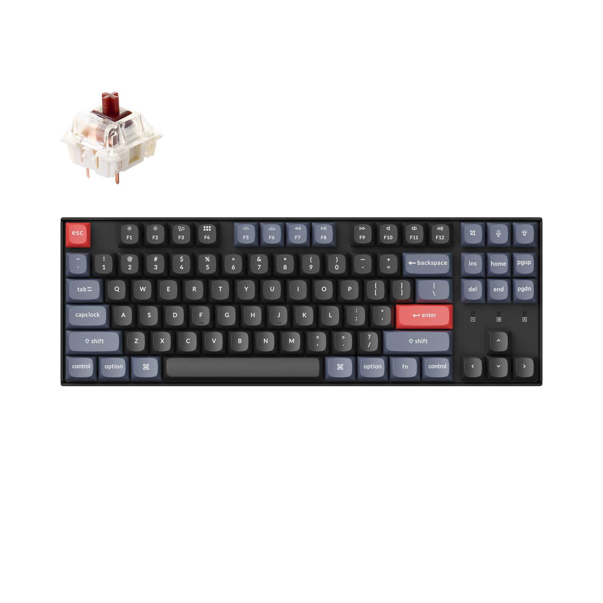 Keychron K8 Pro Wireless Custom Mechanical Keyboard, QMK/VIA Programmable Bluetooth/Wired White Backlight Tenkeyless with Hot-swappable Gateron G Pro Brown Switch Compatible with Mac Windows Linux