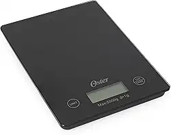 BALANÇA DE COZINHA DIGITAL DE MESA PARA USO DOMÉSTICO WESTMAN - TAMPO EM VIDRO, DISPLAY MONTADO NO CORPO DA BALANÇA E CAPAXIDADE MÁXIMA DE 5000 GRAMAS - 21,5cm x 15,4cm x 2,6cm - OSTER