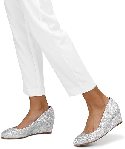Vista 6 de mysoft Women's Wedge Pumps Closed Toe Low Heel Dress Shoes