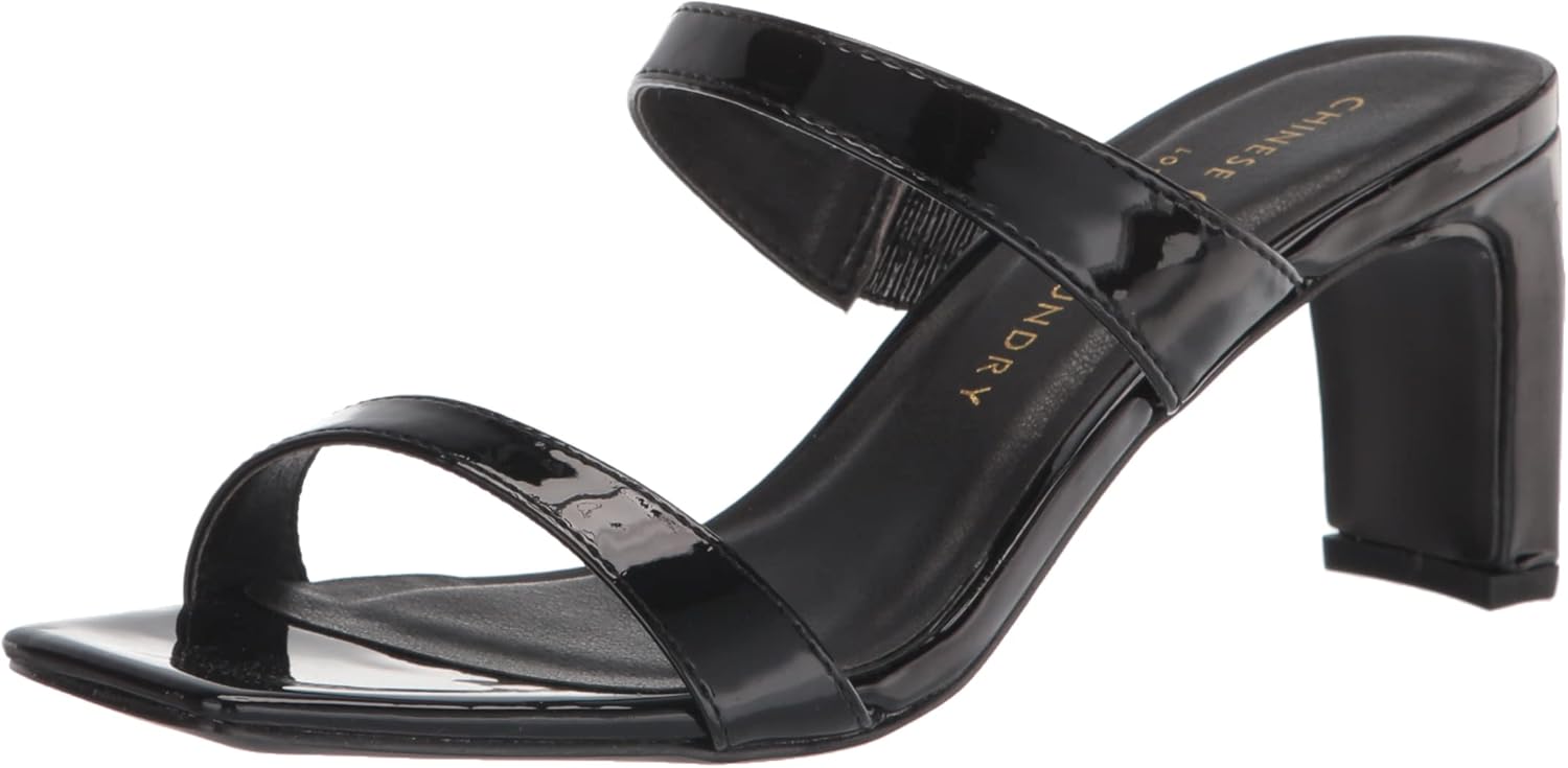 Chinese Laundry Women's YANTI Patent Heeled Sandal, Black, 6.5