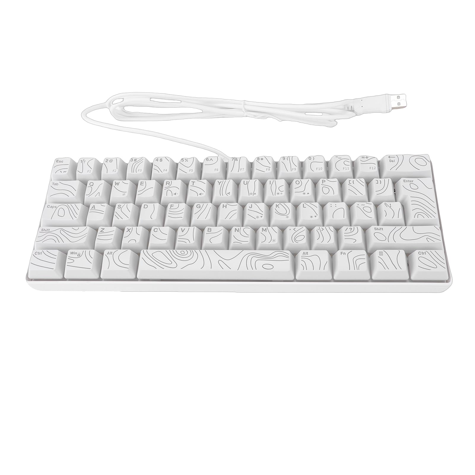 Tastiera Meccanica da Gioco Layout 60% RGB Retroilluminato Cablata per Digitazione e Gioco Design Portatile 61 Tasti (WHITE)
