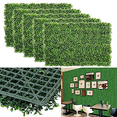 uyoyous 12PCS 24x16â€ Faux Boxwood Hedge Greenery Backdrop Artificial Boxwood Hedge Wall Panels Artificial Grass Backdrop Wall Panels Topiary Hedge Plant Faux Grass Artificial Boxwood Panels