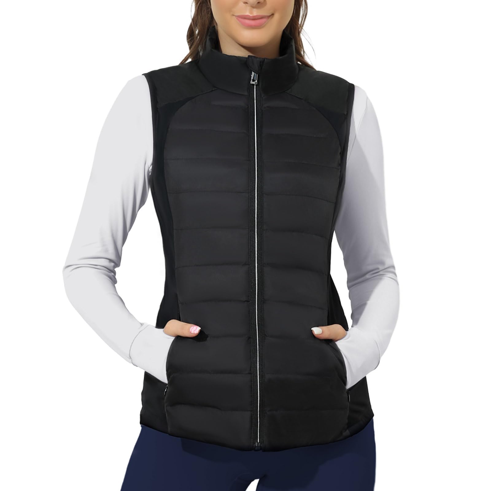 Zogeicy Puffer Vest Women Outerwear Lightweight Quilted Vest