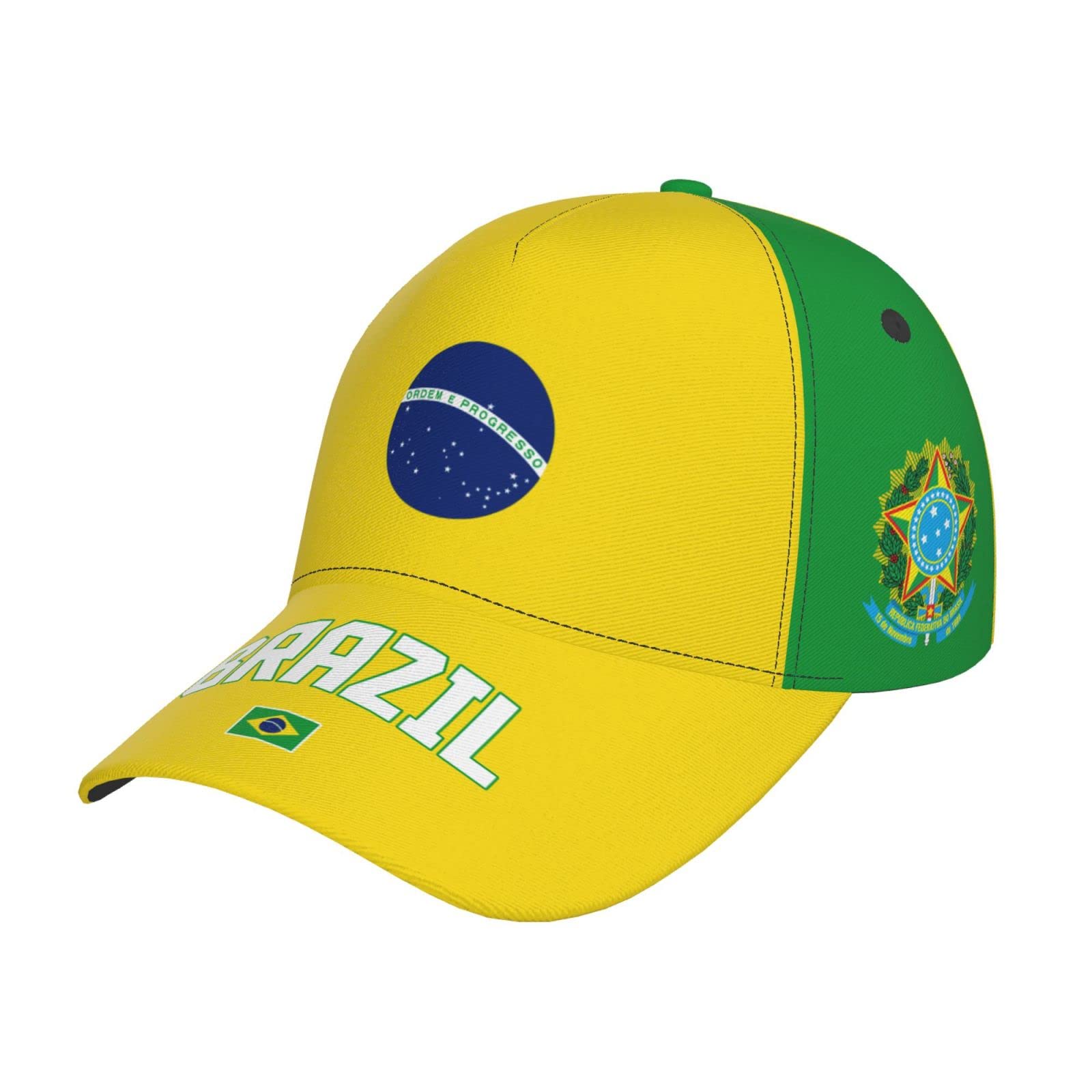 RFSHOP Brazil Flag Brazilian 3 Baseball Cap Full Print Adult Men Hat Patriotism Supporter Soccer Caps Black