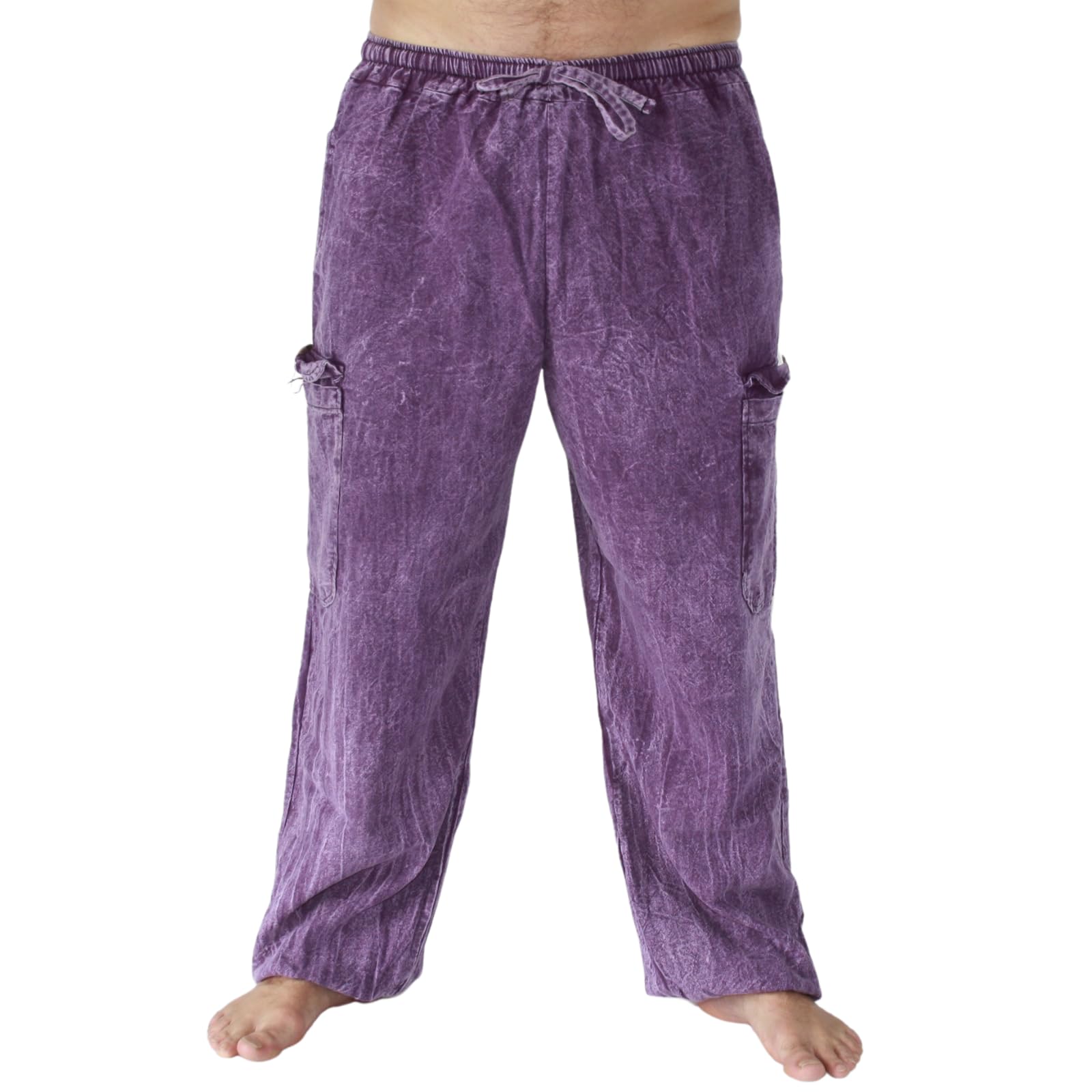 Panasiam Men's Purple Cargo Pants Stonewash, L