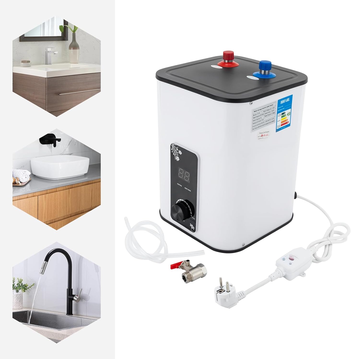 MINRS SY-8 Electric Water Heater with included accessories