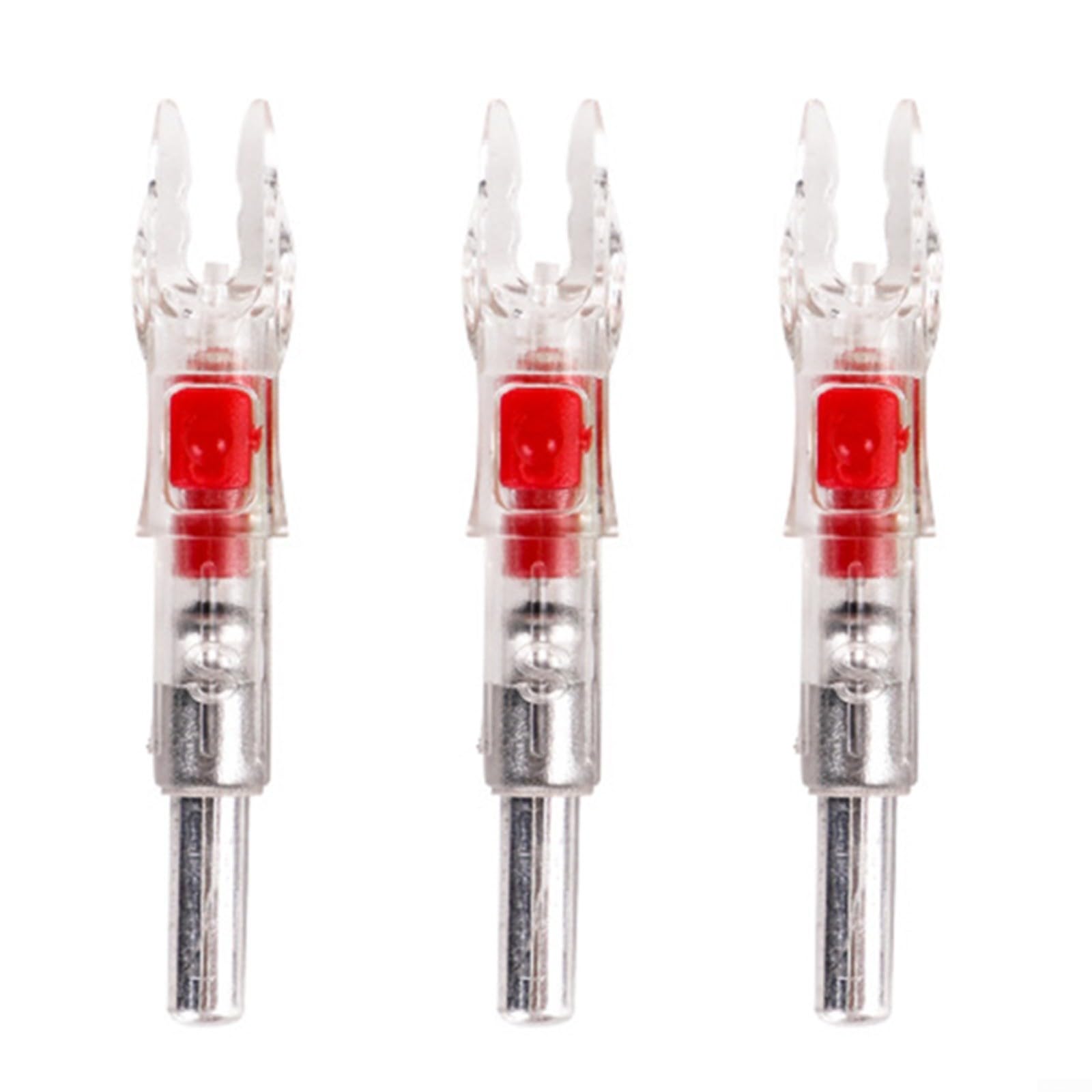 Trayne Lot de 3 encoches de flèche lumineuses LED, pour tiges 6,2 mm, phosphorescent, rouge
