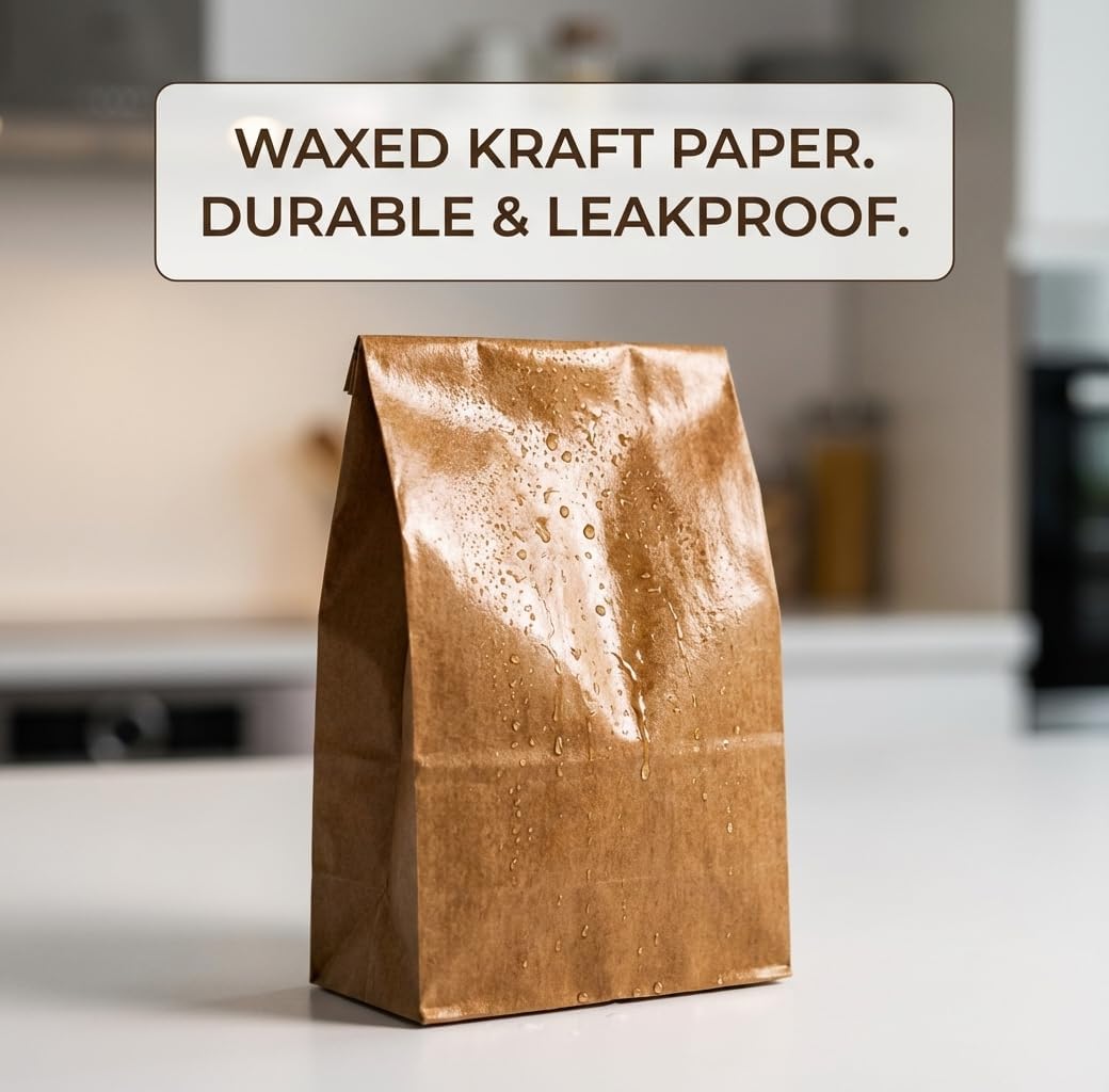 300 Pcs Waxed Kraft Sanitary Napkin Disposal Bags — Feminine Hygiene Liner Bags for Restroom & Bathroom Dispensers, Brown Kraft Waxed Paper Bags for Tampon & Pad Disposal, Janitorial/Commercial Use