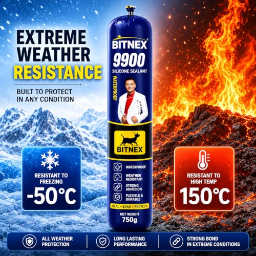 Image of Waterproof Silicone Sealant Adhesive for Roof & Leakage Repair | Weather Resistant |Waterproof Silicone Sealant for Roof,Concrete, Metal, Steel, Aluminum, Tiles & Water Tank (750gm)