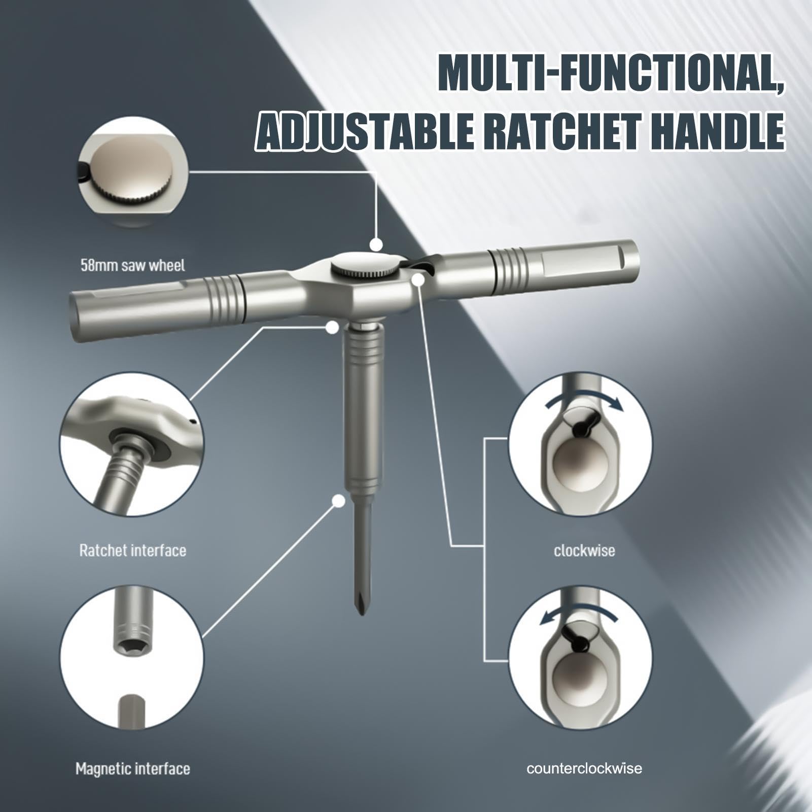 Set di cacciaviti a cricchetto di precisione magnetica Multi Bit Tool | Set di punte per cacciavite, per occhiali da sole, bici, bici, elettriche, casa, garage, riparazione elettrodomestici