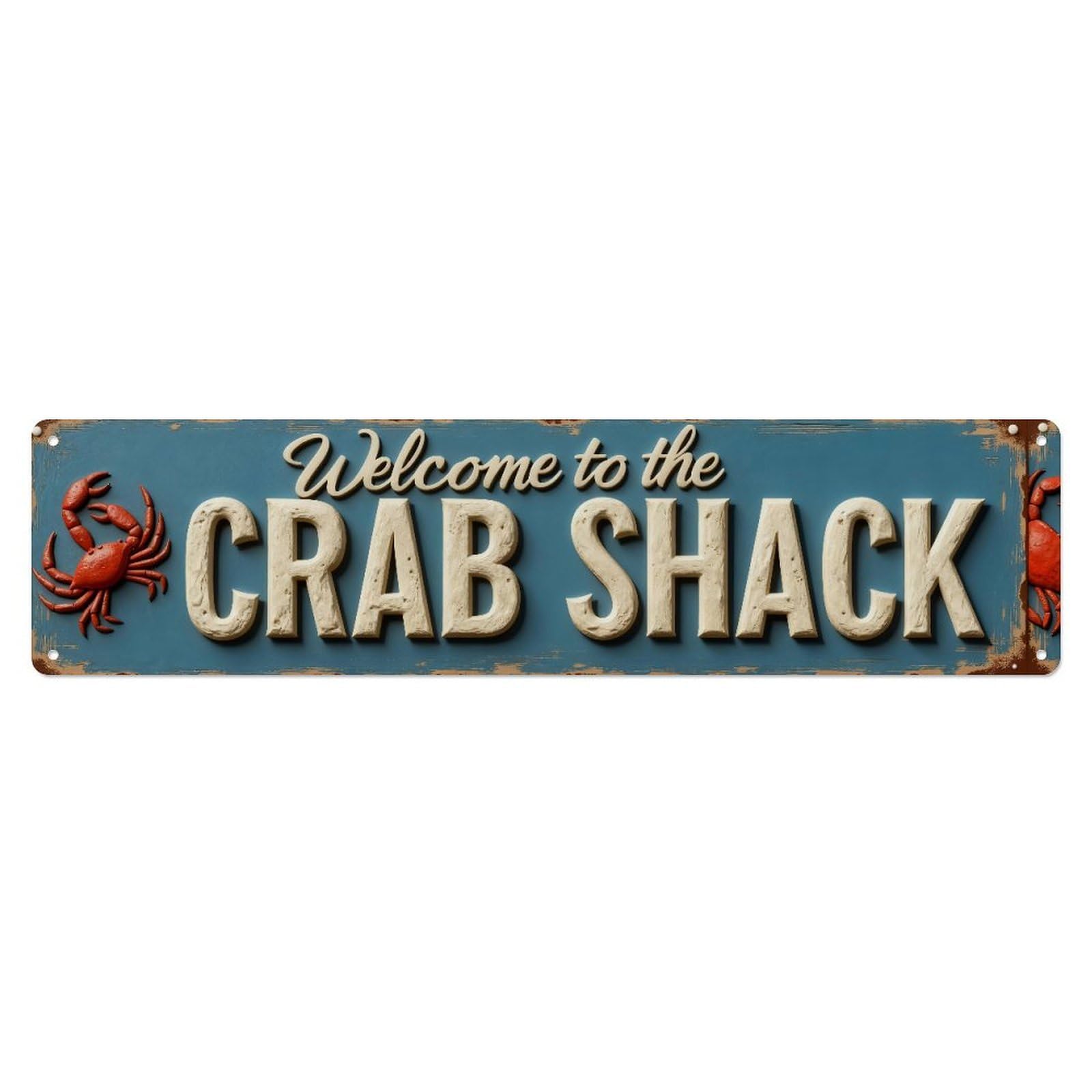 Welcome To The Crab Shack Tin Sign Vintage Metal Sign Home Bar Garden Indoor & Outdoor Wall Decor Retro Metal Poster 4x16 Inch