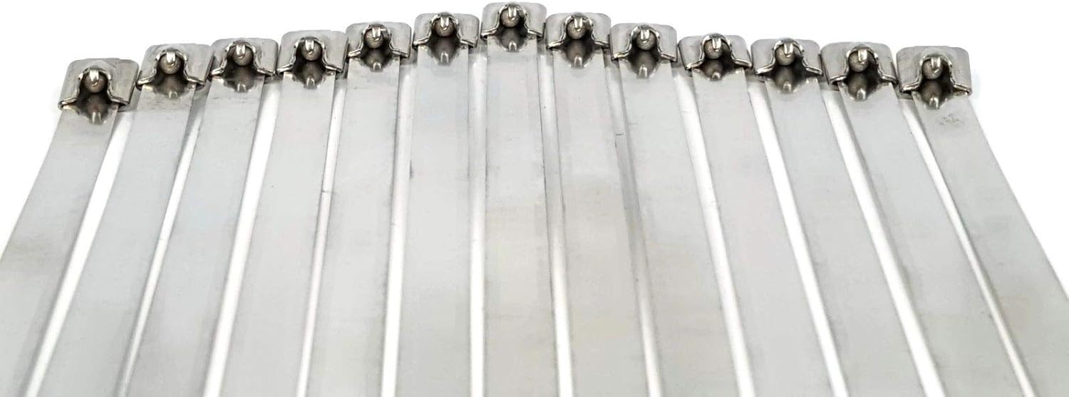 Stainless Steel Cable Ties Self Locking Heavy Duty Zip Ties 300lb Test USA Made - QTY 10 (8 inch)