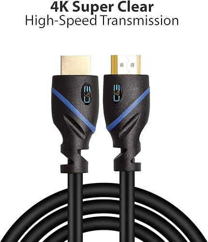 Miniatura 2 de C&E Cable HDMI de alta velocidad con Ethernet negro, (3 pies3.0 ft), soporta 4K, 3D y retorno de audio (paquete de 2)