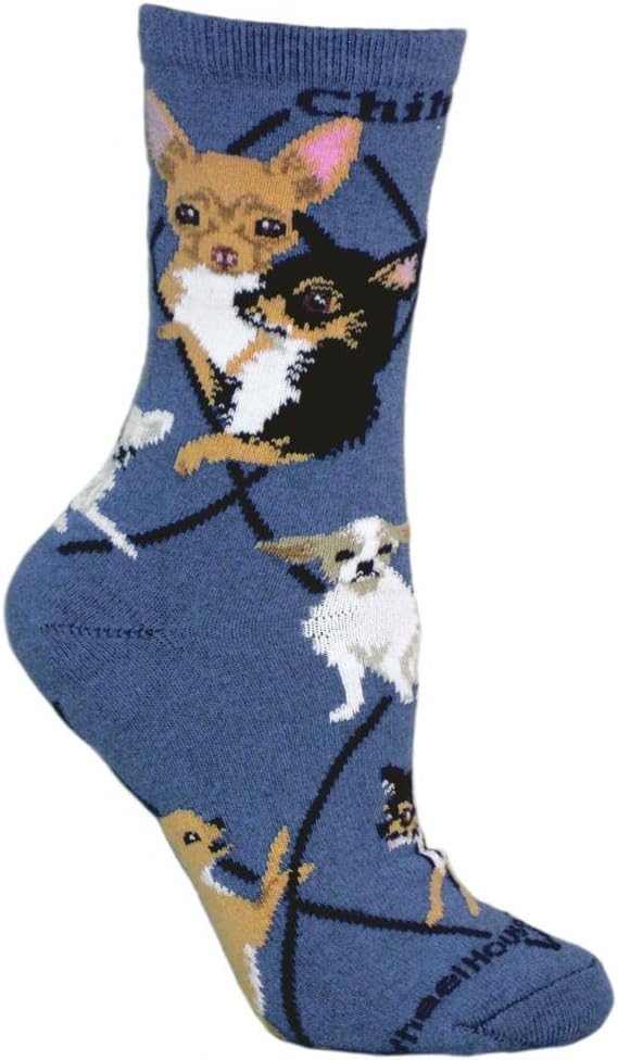 Wheel House Designs Chihuahua Dog Blue Cotton Ladies (9-11) Socks