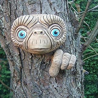 Tree Face Garden Ornaments Outdoor, Dnieheic Waterproof Resin Garden Statue Alien Resin Tree Hugger Sculpture Whimsical Garden Gnome for Patio Lawn Yard Decorations