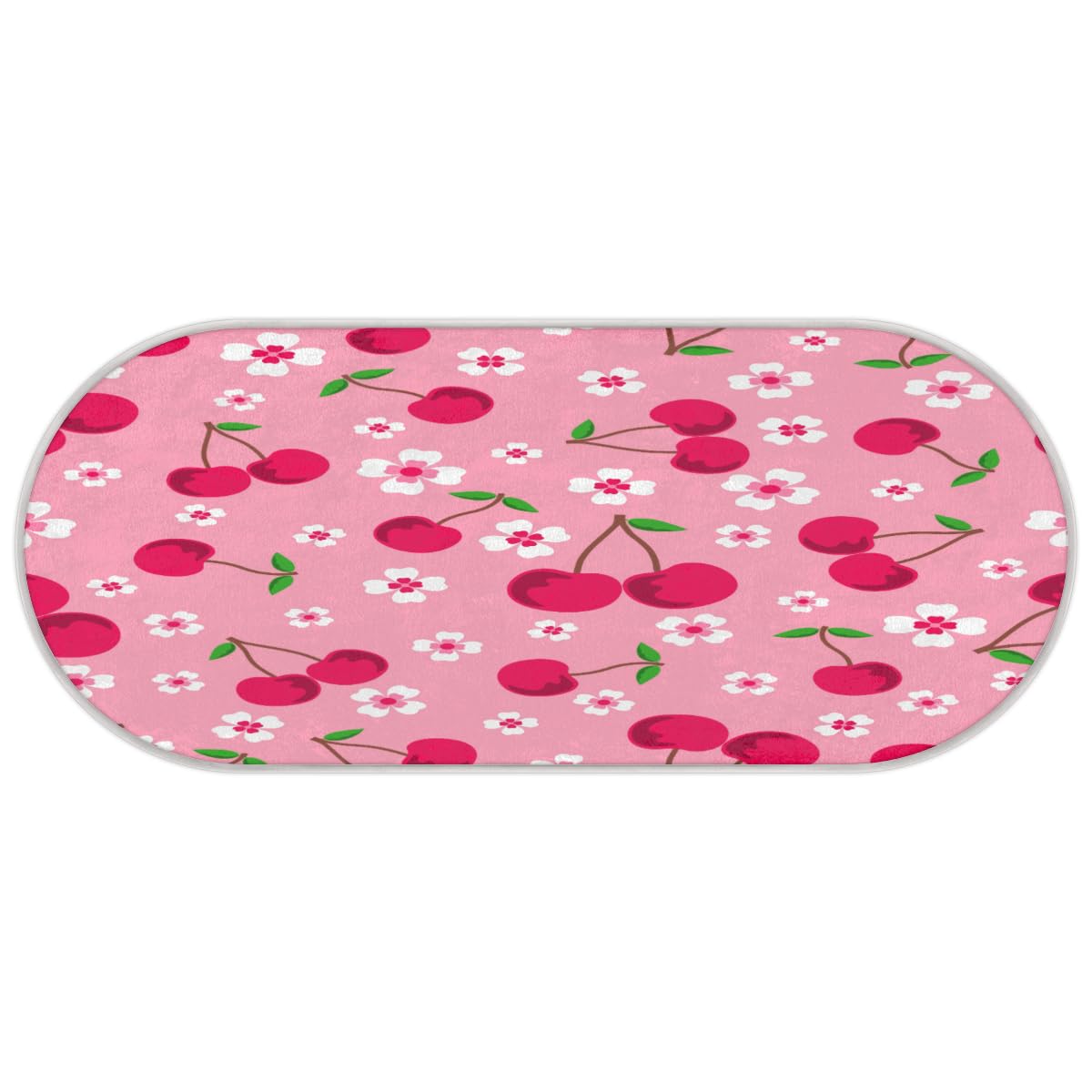 TropicalLife Kwiat wiśnia owoce dywanik mata 50 x 120 cm, wiśnia długie włosy pogrubione dywaniki do pokoju kuchni domu łazienki wewnątrz antypoślizgowa mata podłogowa dywaniki