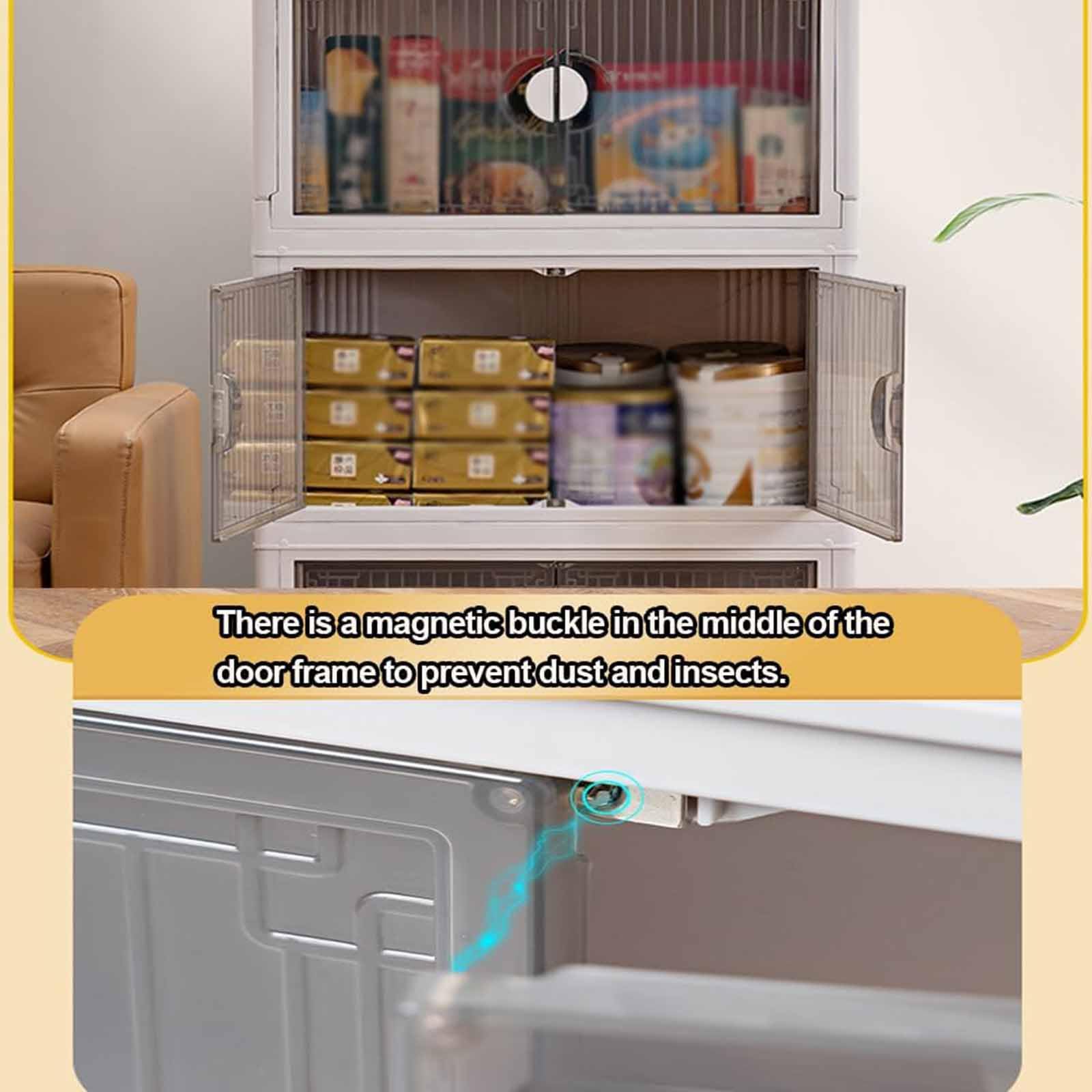 Caja de Almacenamiento de Plegable, hogar Armario de Almacenamiento Cajas de Almacenamiento plástico,Transparente Cajas apilables con Ruedas para dormitorios Salas de Estar
