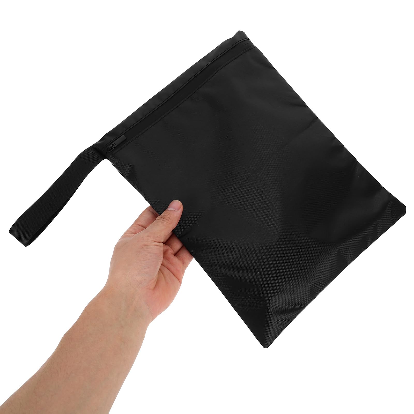 LOGOFUN Waterproof Storage Bag for Swimming Travel Outdoor Activities Portable Swimsuit Raincoat Organizer Pouch Black 30x22.5cm Wet Dry Holder