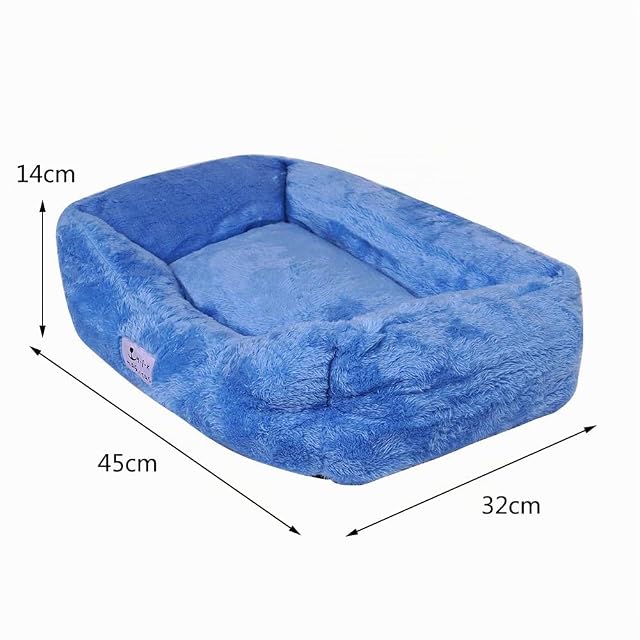 Foto 5 de 5 de Cama de franela para perro y gato base antideslizante Cuna con bordes elevados y acolchado grueso cálida…