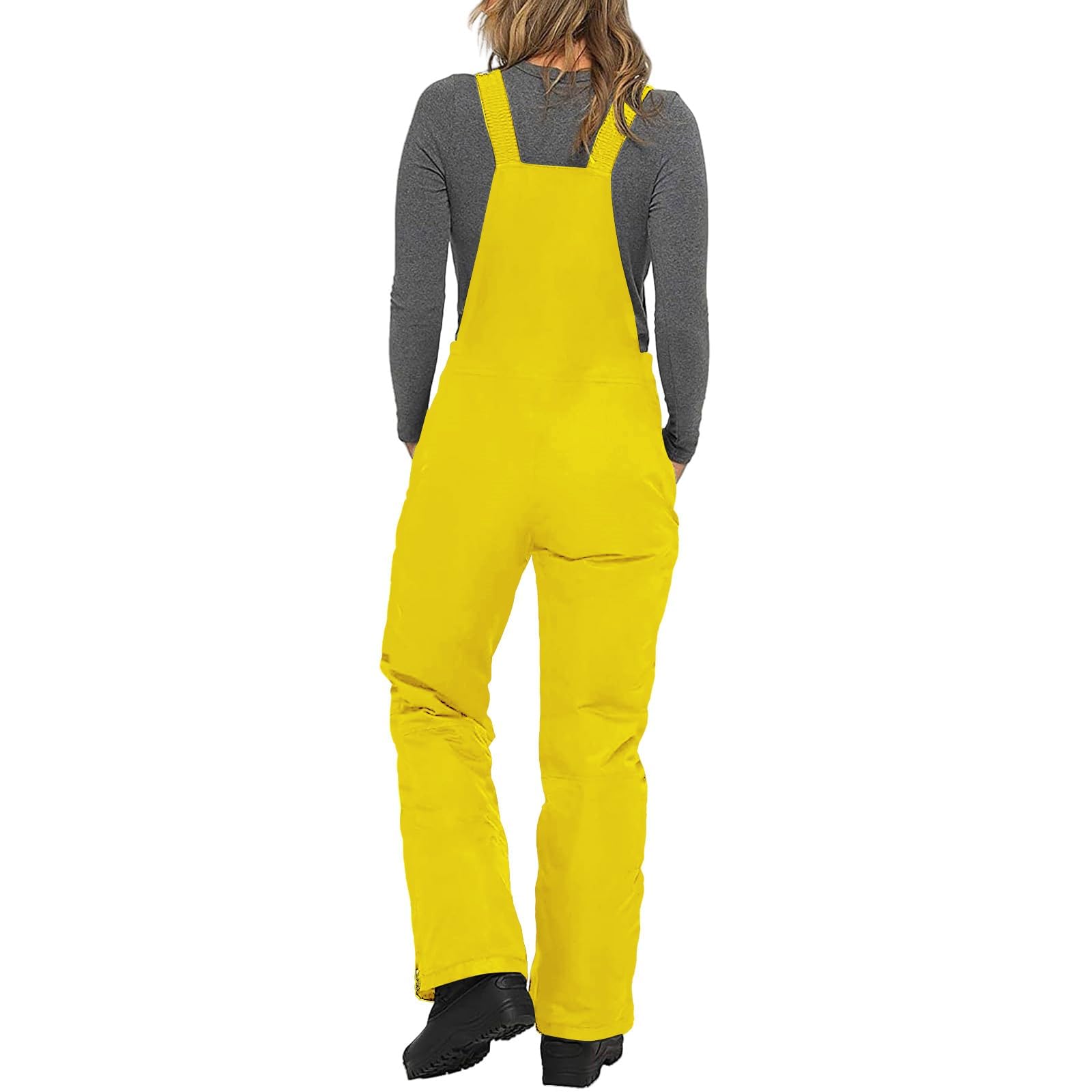 Zimowe ciepłe wiatroszczelne snowboard sportowe spodnie śniegowe kombinezony, izolowane wiatroszczelne sporty outdoorowe kombinezony narciarskie (żółty, 3XL)