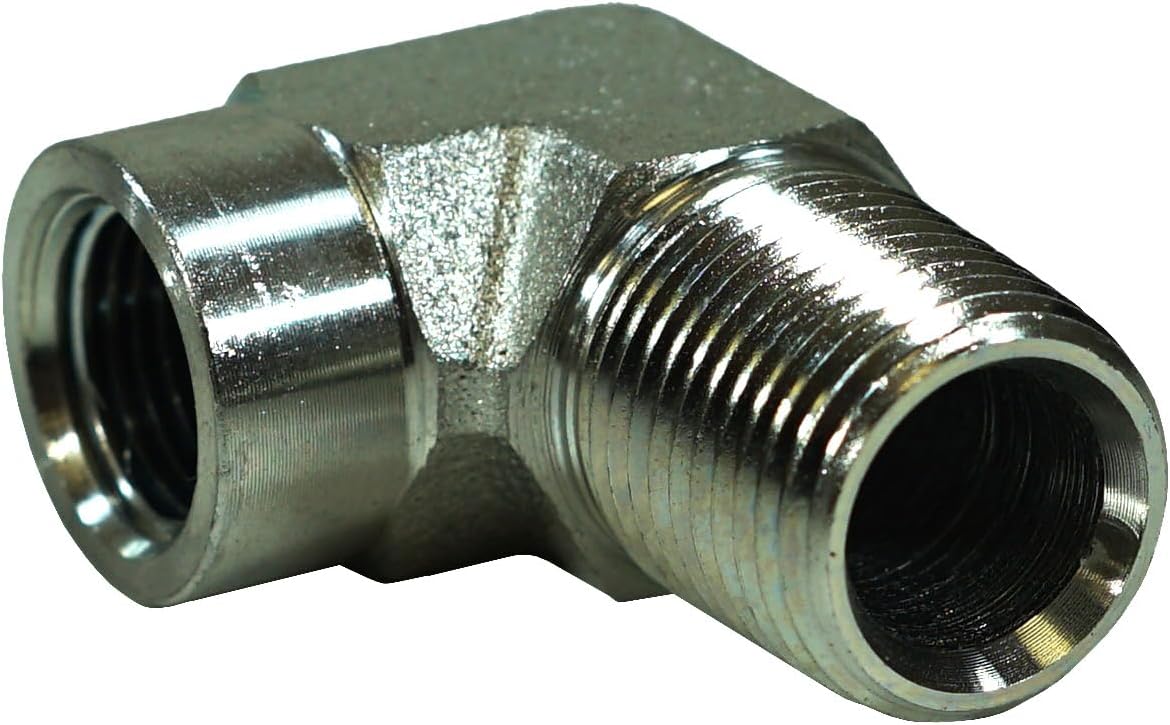 STEEL REDUCING 90º STREET ELBOW 1/2" MALE NPT X 3/8" FEMALE NPT HYDRUALIC/FUEL/AIR/WATER/OIL/GAS/WOG