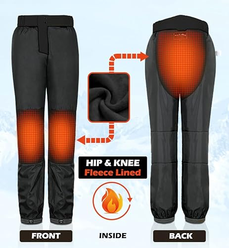 Miniatura 3 de Pioneer Camp Pantalones de esquí de nieve para hombre, impermeables, aislados, con forro polar, snowboard, senderismo, al aire libre, cremallera,