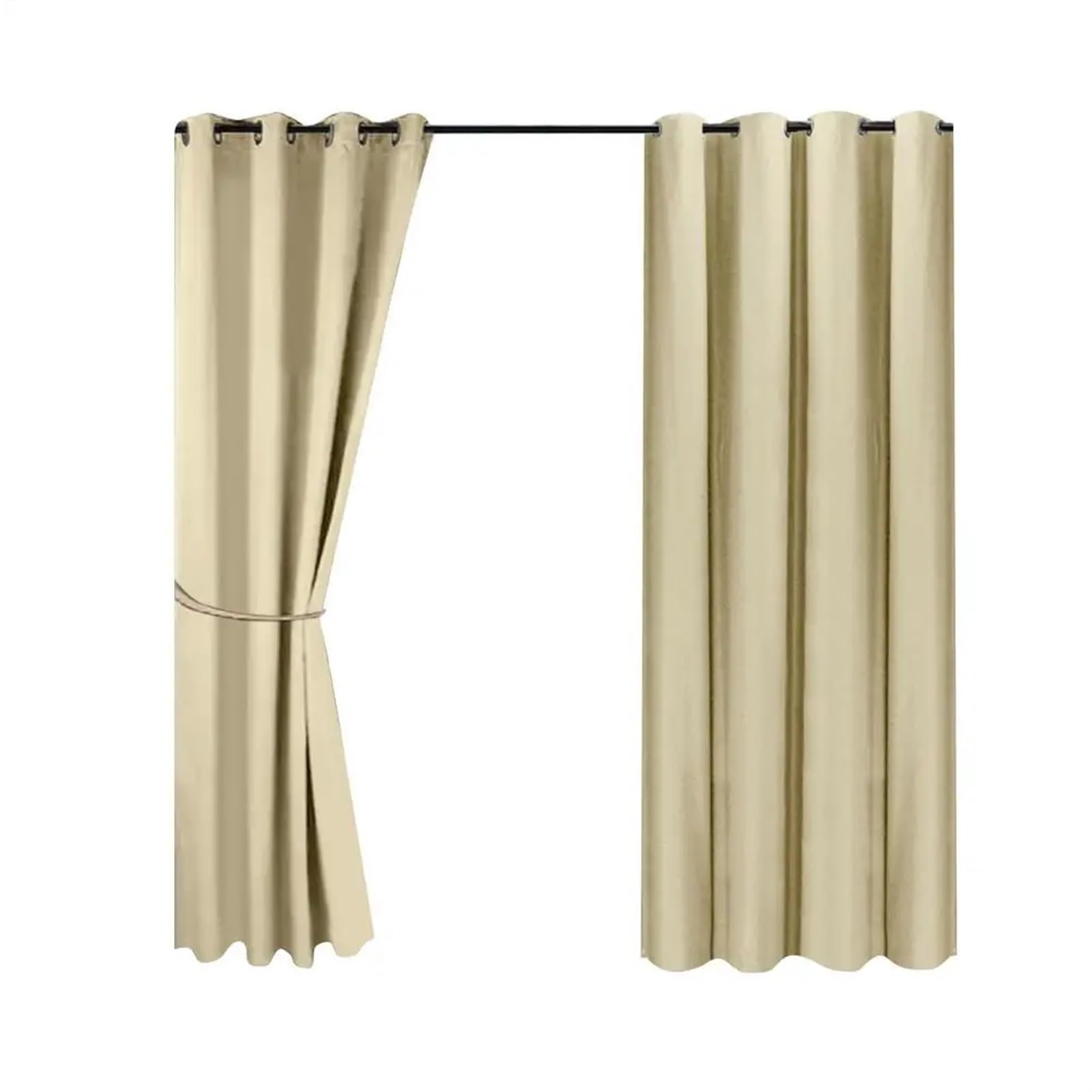 YXINAER Pergola Curtains Outdoor Patio High Shading Curtain, Punch-free Window Blackout Grommet for Porch, Pergola, Cabana, Gazebo, Sun Room(Beige)
