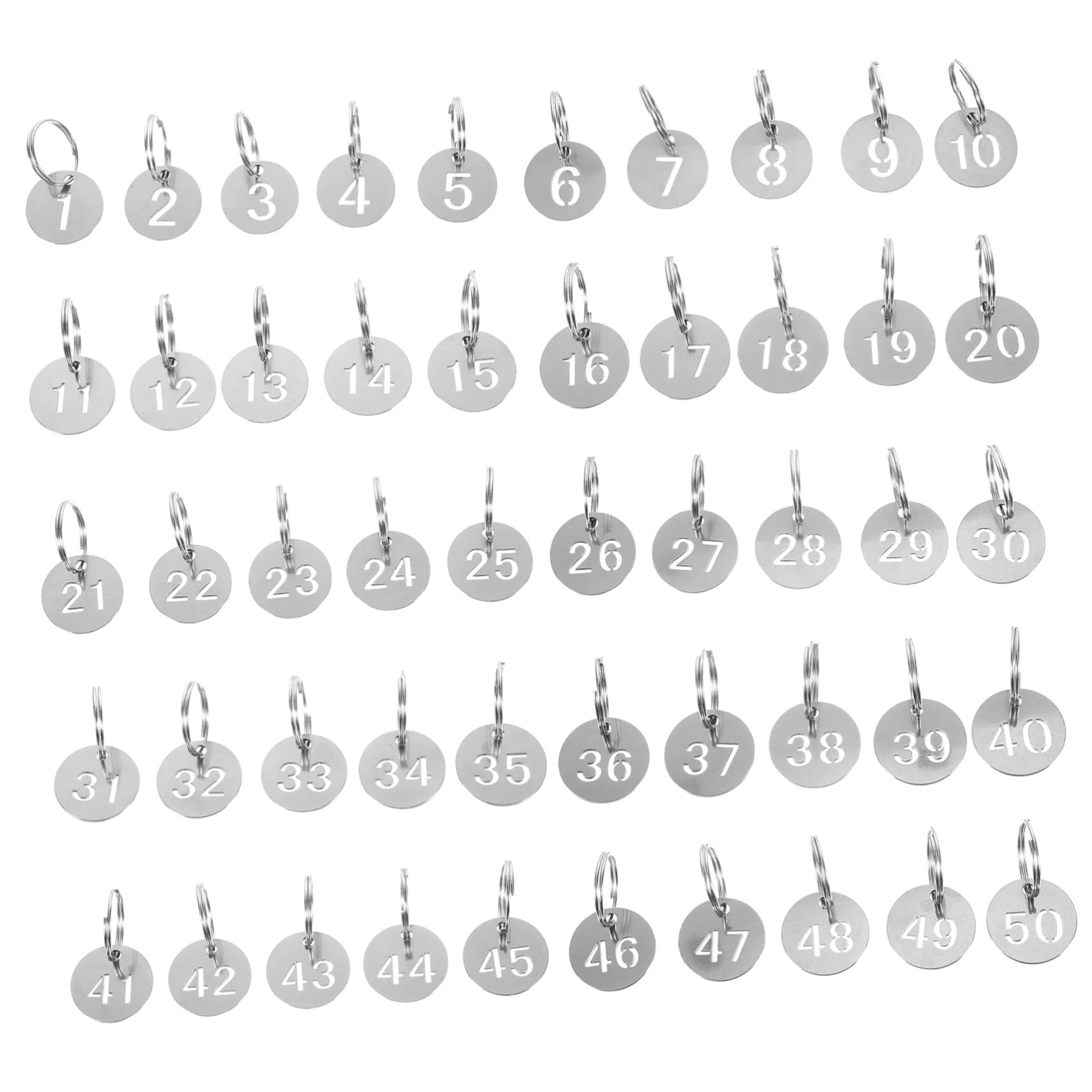 5 Set Di Etichette Per Chiavi Targhette Portachiavi in ​​metallo Adesivi Numerici Per Identificatori Di Chiavi Per Bagagli Etichette Numerate Rotonde Per Armadietti 50 Pezzi * 5
