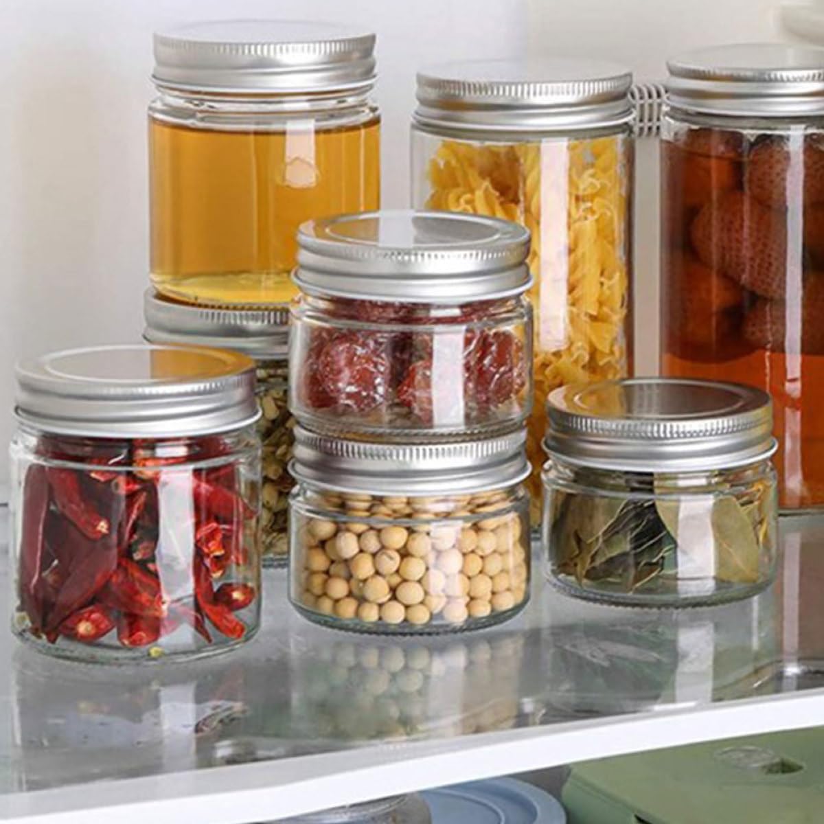 Marmeladengläser als Vorratsbehälter aus Glas 250ml 6 Stück mit Deckel Einfachem Design Grate für und Küche