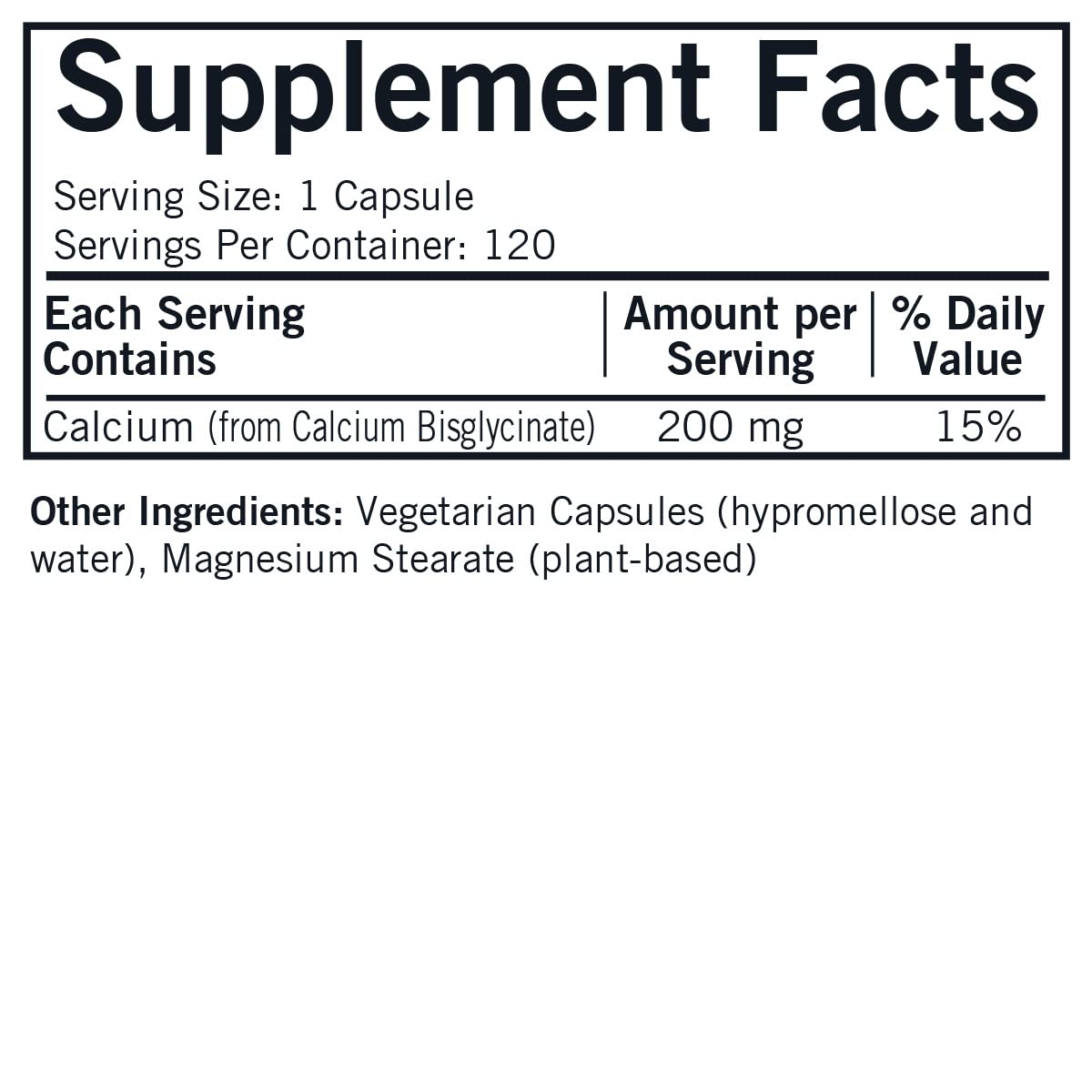 Kirkman Calcium Bisglycinate Chelate, 200mg, 120 Capsules — Amazon image 2