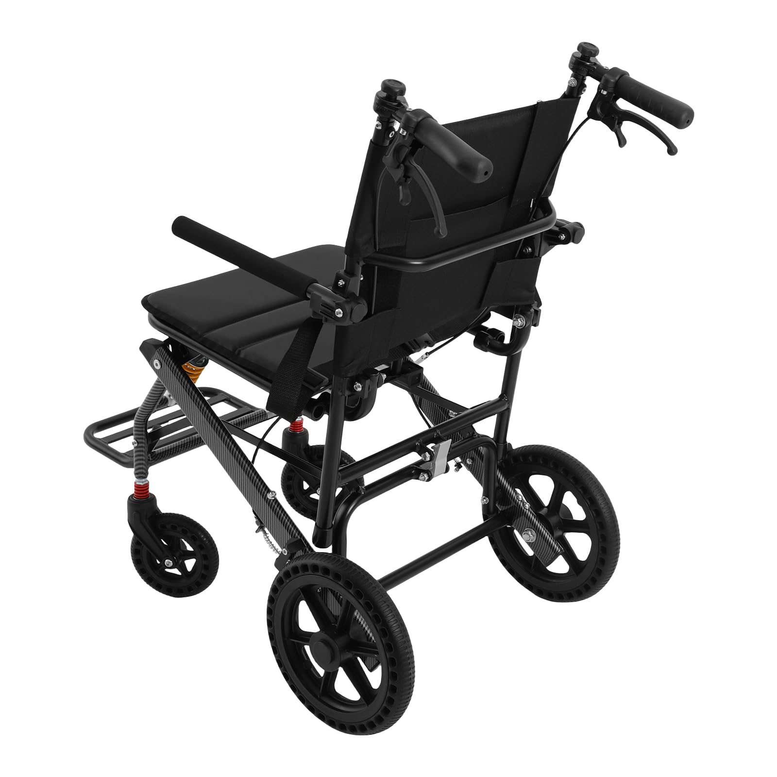 Silla de ruedas ultraligera plegable solo 11,88 kg – Silla de ruedas profesional de transporte y silla de ruedas de viaje con frenos de mano y cinturón de seguridad – hasta 100 kg de carga