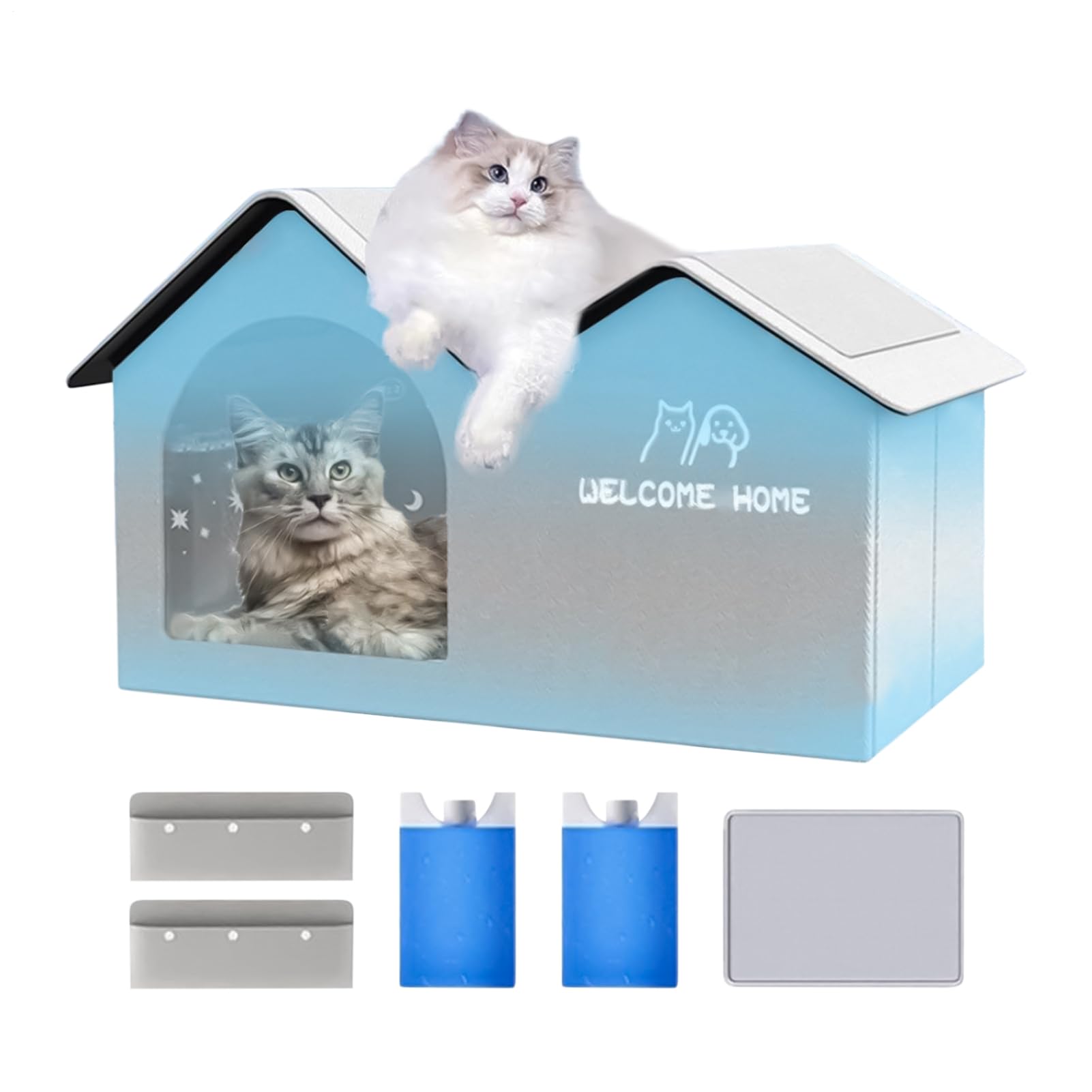 Maison rafraîchissante pour animaux en aluminium isolé pour chat