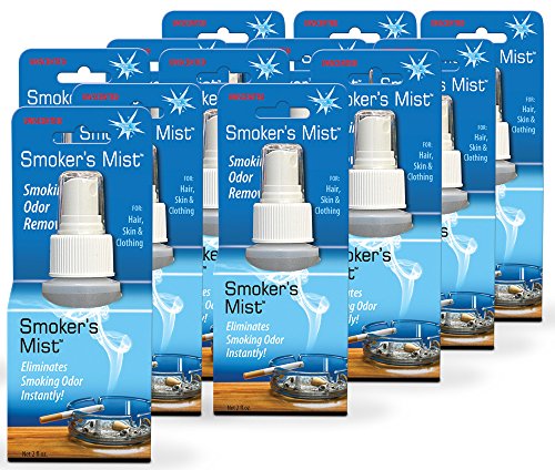 Stink Free Smoker's Mist Smoke Odor Eliminator, 12 Bottles (2 Fl. Oz. Ea.) - Eliminators & Remover of Cigarette Smoke Odor & Freshener for Clothes, Car, Home, etc. (Best Way To Smoke Dro)