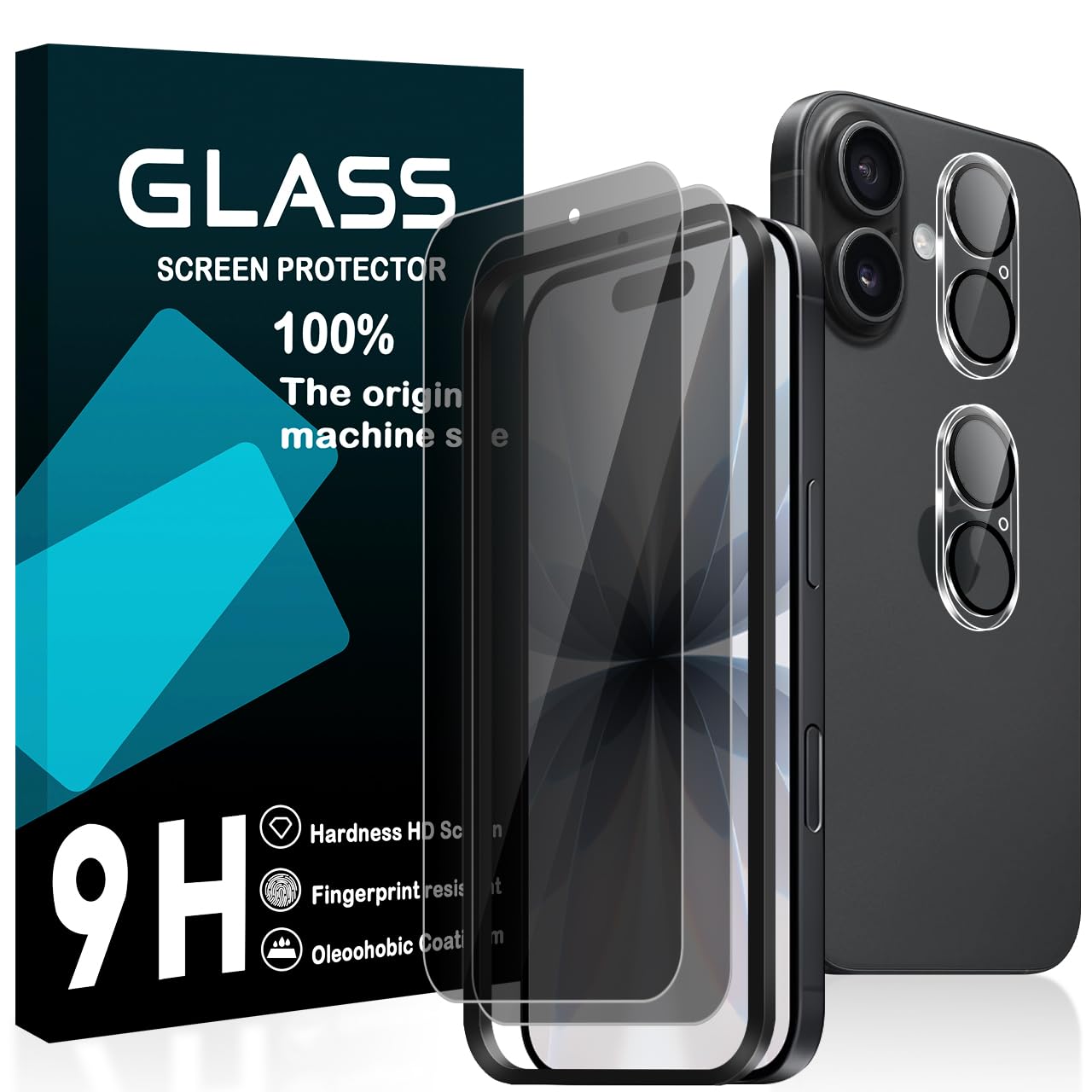 対応 iPhone 17 ガラスフィルム【2枚覗き見防止フィルム+2枚レンズ保護+ガイド枠】横から見えない アイフォン 17フィルム 覗き見防止【 日本旭硝子製 強化ガラス 液晶 保護フィルム 硬度9H 耐衝撃 飛散防止 3D Touch 対応 高感度タッチ 指紋防止 撥油性 疎水性 自動吸着 気泡ゼロ 貼り付け簡単】JCJCY-IP17FK