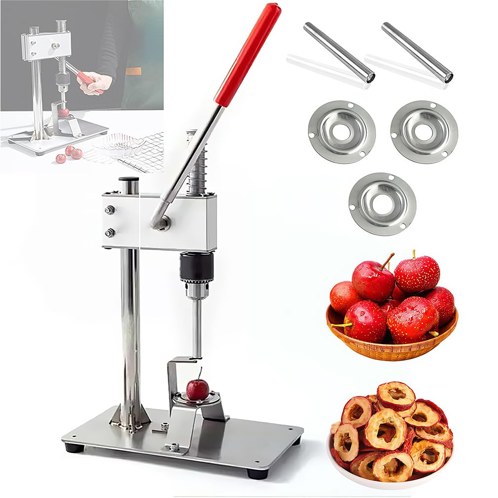 GYKOZY Hawthorn Corer Remover Tool, Cherry Pitter Tool, Stainless Steel Fruit Core Remover Tool, Easy to Use and Clean, Thickened Fruit Return Plate, Automatic Fruit Drop